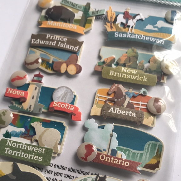 🌻4/$20 Jolee’s Boutique Canadian Provinces Sticker Embellishments New - Picture 3 of 7